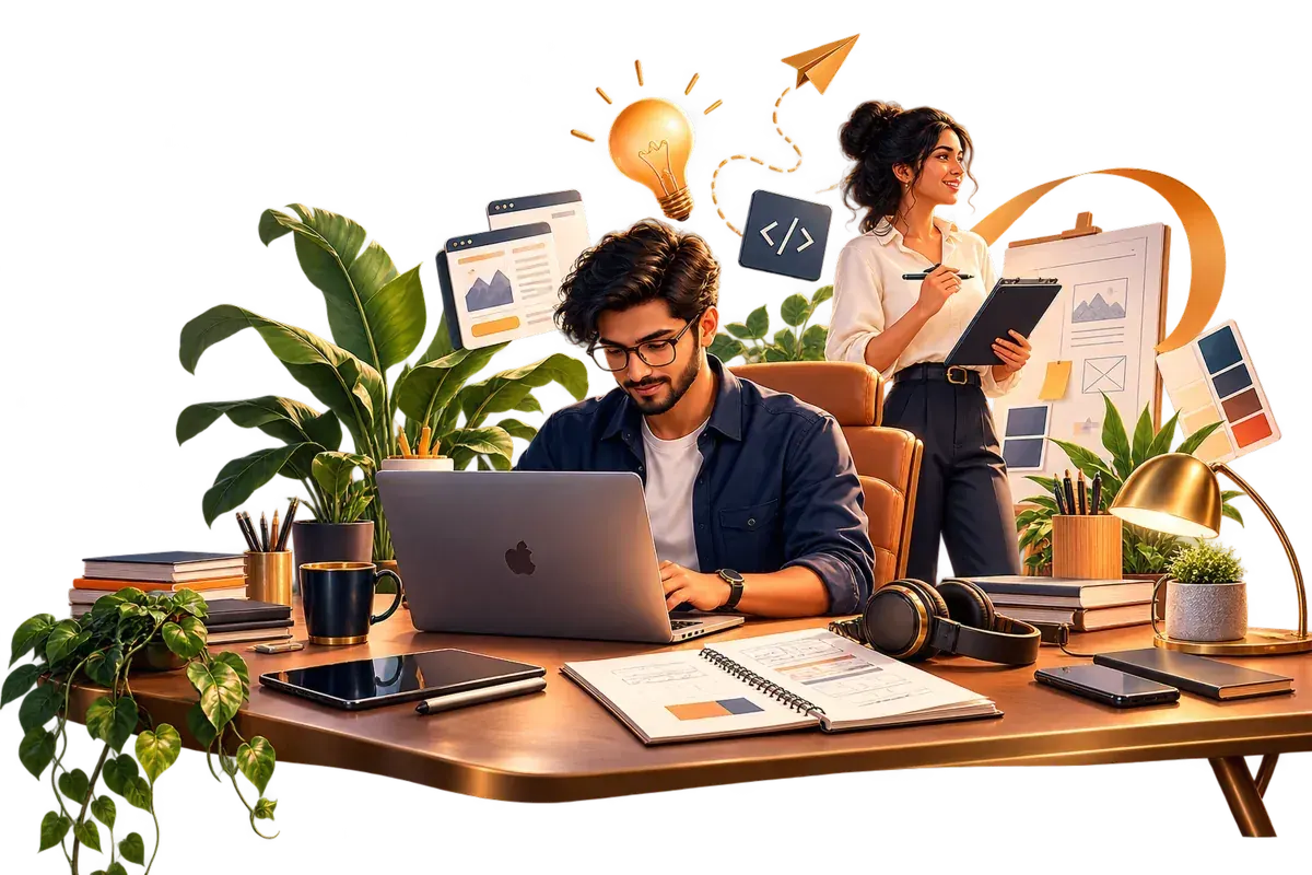 Software developer working on a digital product