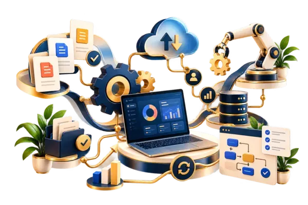 AI agent and automation illustration