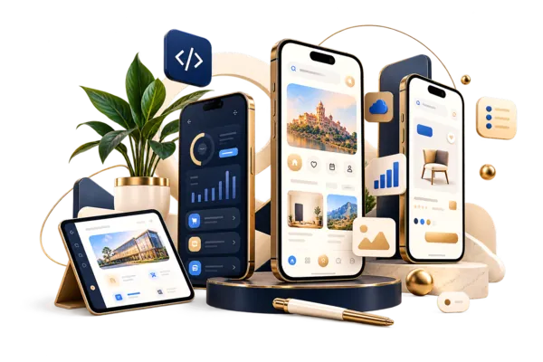 Mobile application development illustration