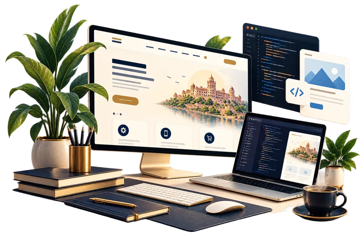 Illustration of a connected custom software platform and engineering workflow